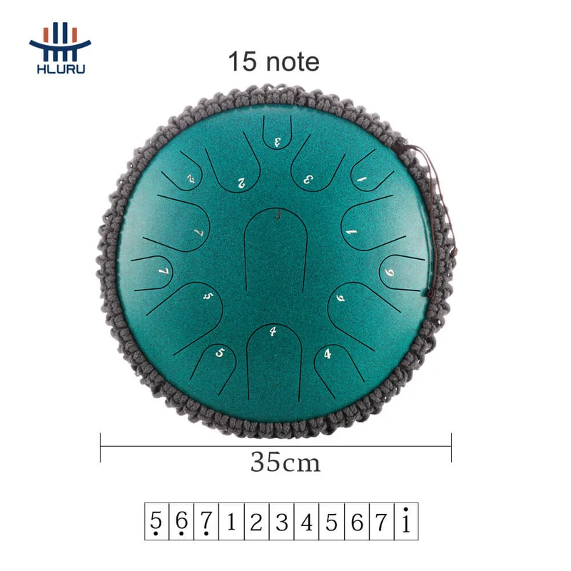 Hluru Steel Tongue Drum 14 inch 15 note D Tone April Yang Tank Drum