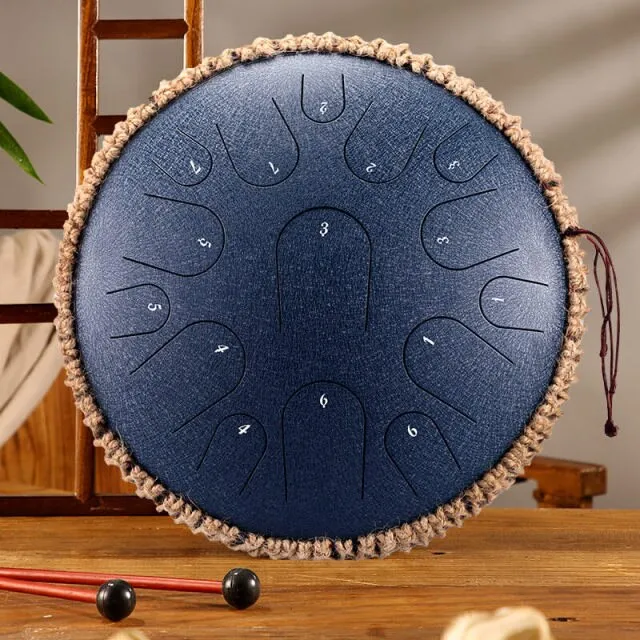 Hluru Steel Tongue Drum 14 inch 15 note D Tone April Yang Tank Drum