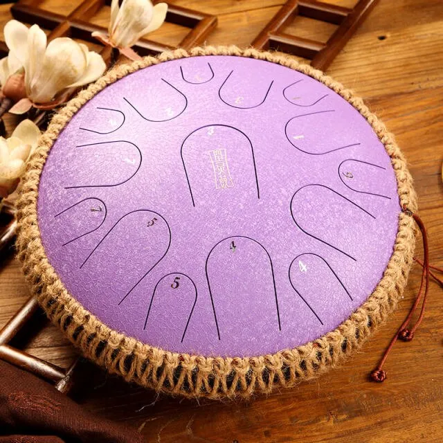 Hluru Steel Tongue Drum 14 inch 15 note D Tone April Yang Tank Drum