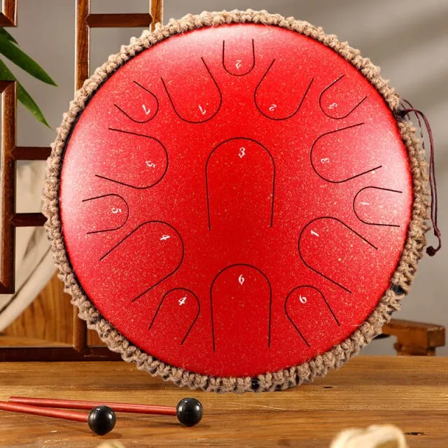Hluru Steel Tongue Drum 14 inch 15 note D Tone April Yang Tank Drum