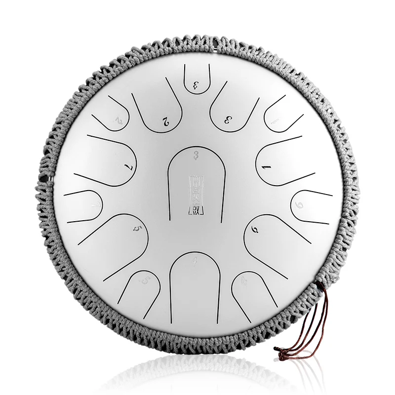 Hluru Steel Tongue Drum 14 inch 15 note D Tone April Yang Tank Drum
