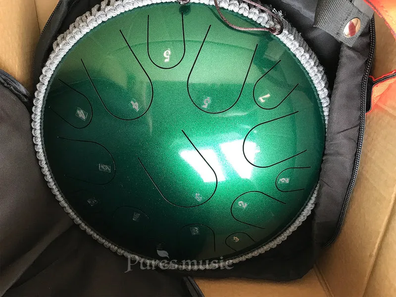 Hluru Steel Tongue Drum 14 inch 15 note D Tone April Yang Tank Drum