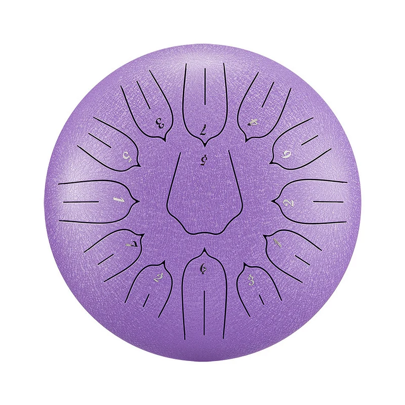 Hluru Lotus Steel Tongue Drum - 13 Notes 12 Inch Meditation, Sound Healing & Yoga