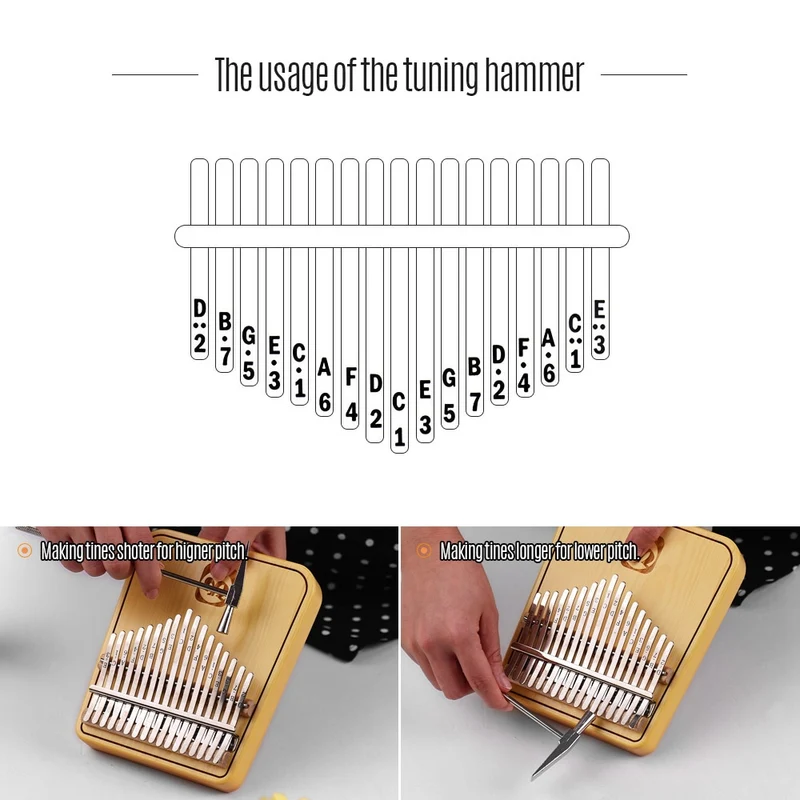 Walter 17-key Kalimba Spruce Wood with Stand WK-17PD
