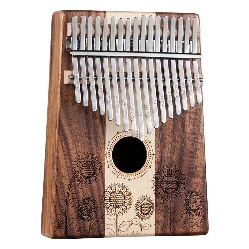 Hluru Sun Flower 17 keys Hollow Finger Piano Kalimba Combination Wood Thumb Piano
