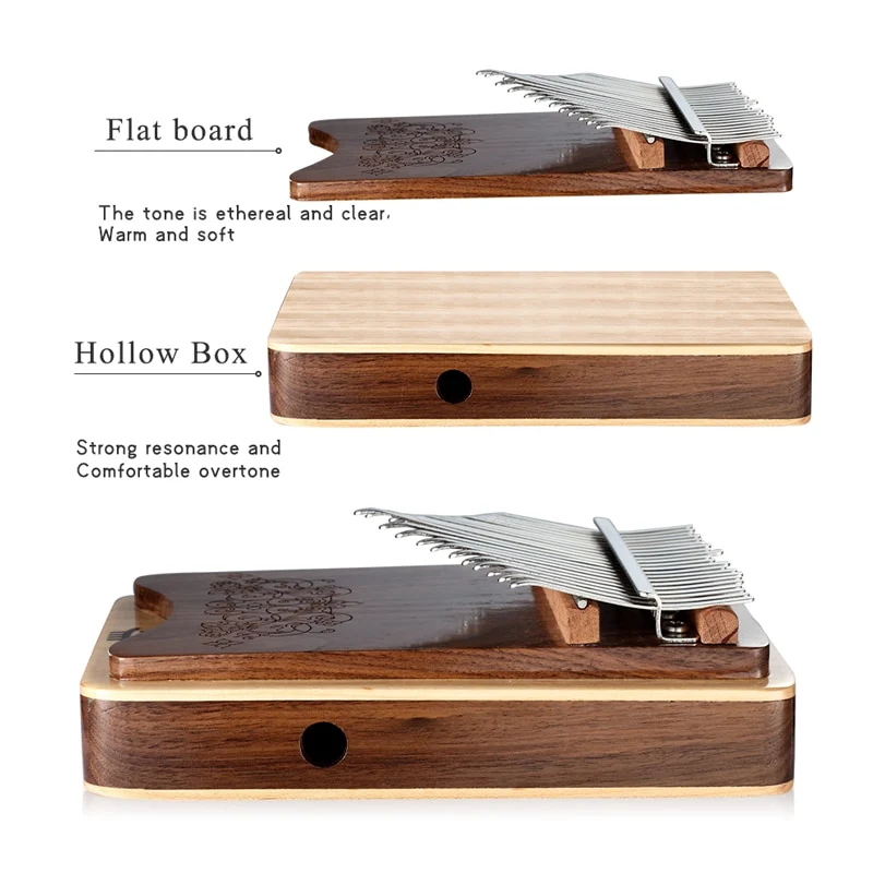 Hluru Kalimba 21 key Side Sound Hole Combination Board Mbira Calimba Thumb Piano