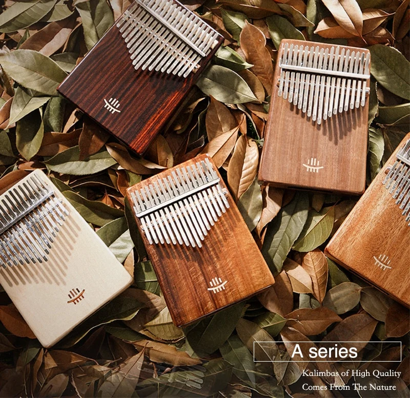 Hluru Hollow Kalimba Bottom Hole 17/21 Key Thumb Piano Maple/Acacia/Walnut/Rosewood