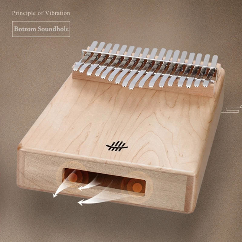 Hluru Hollow Kalimba Bottom Hole 17/21 Key Thumb Piano Maple/Acacia/Walnut/Rosewood