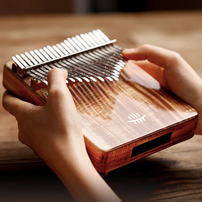 Hluru Hollow Kalimba Bottom Hole 17/21 Key Thumb Piano Maple/Acacia/Walnut/Rosewood