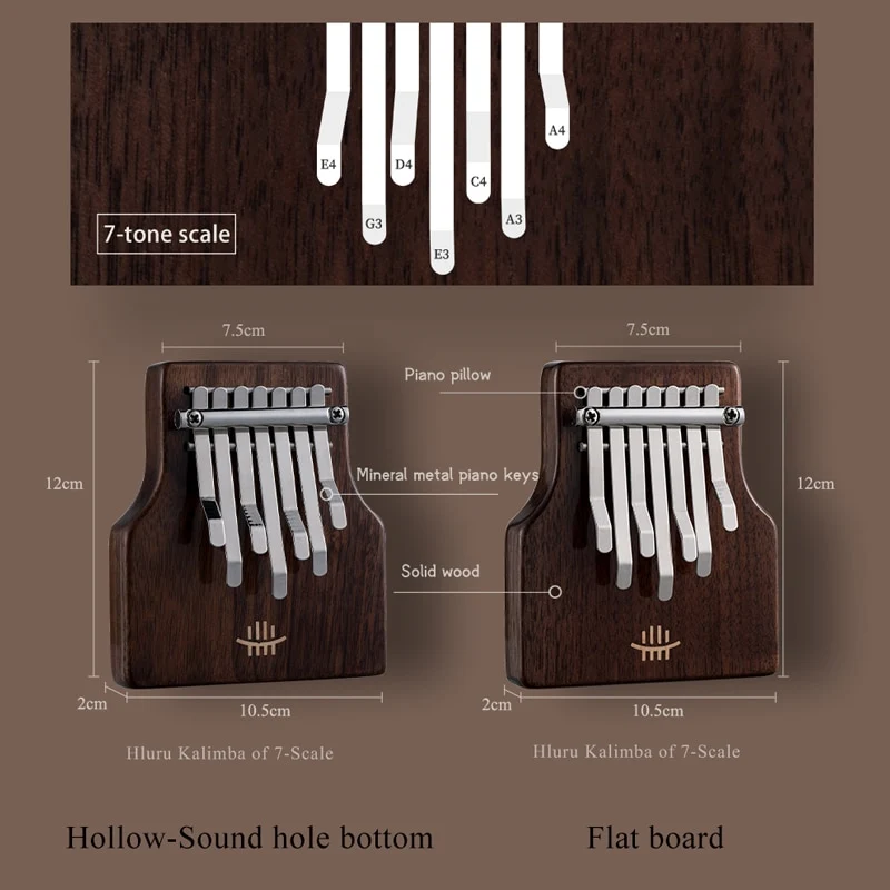 Hluru Chord 7 Key Mini Thumb Piano Kalimba