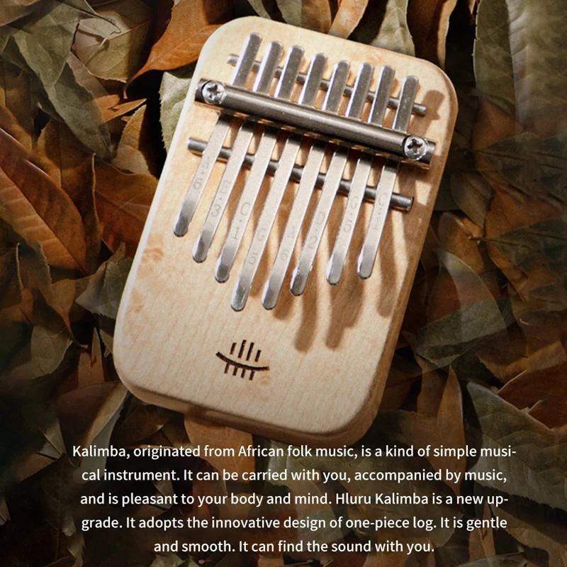 Hluru 8 Keys Mini Solid Board Finger Thumb Piano Kalimba For Beginner