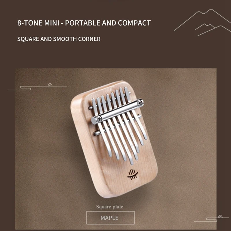 Hluru 8 Keys Mini Solid Board Finger Thumb Piano Kalimba For Beginner