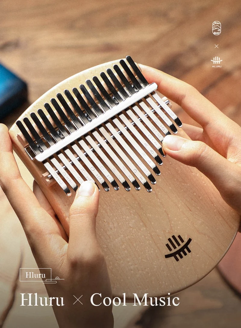 Hluru Scalloped 17 Keys Solid Flat Board Kalimba Sector/S Shape Thumb Piano