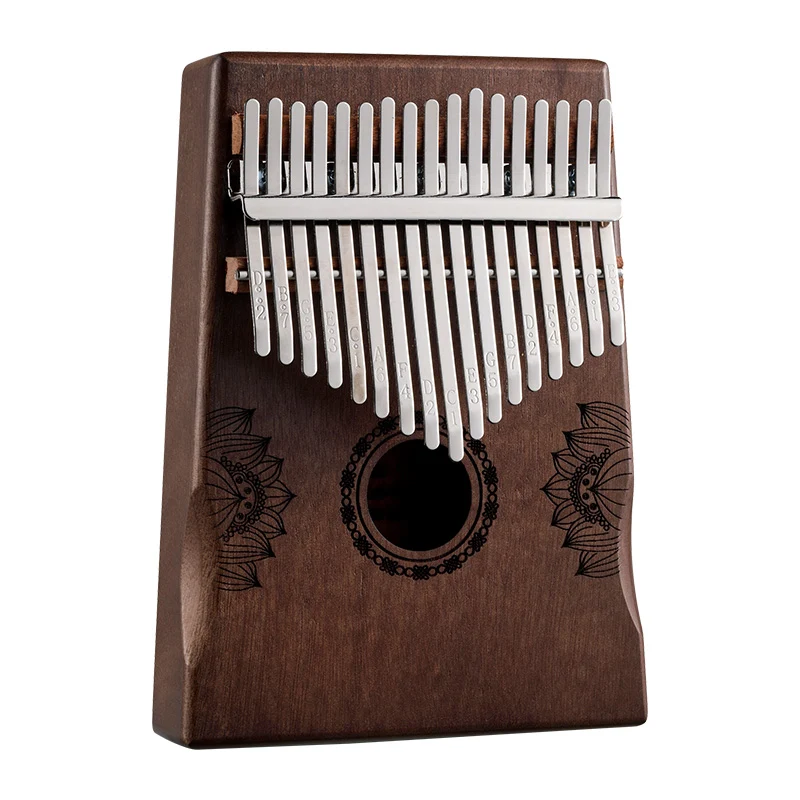 Hluru Huashu 17 Key Hollow Kalimba Lotus Mahogany Wood Thumb Piano