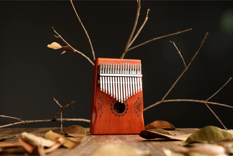 Hluru Huashu 17 Key Hollow Kalimba Lotus Mahogany Wood Thumb Piano