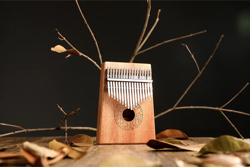 Hluru Huashu 17 Key Hollow Kalimba Lotus Mahogany Wood Thumb Piano