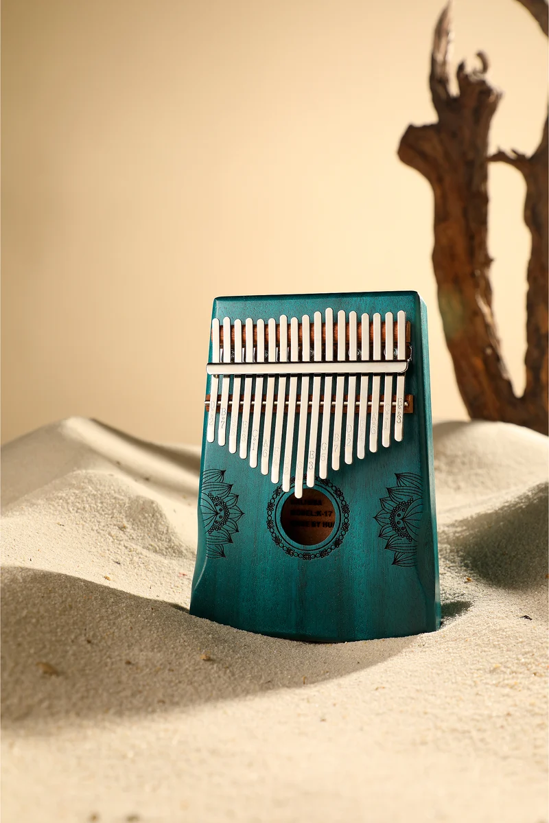 Hluru Huashu 17 Key Hollow Kalimba Lotus Mahogany Wood Thumb Piano