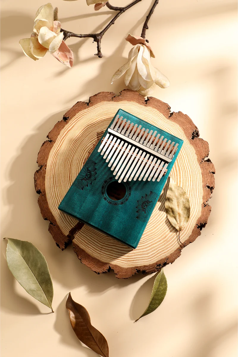 Hluru Huashu 17 Key Hollow Kalimba Lotus Mahogany Wood Thumb Piano