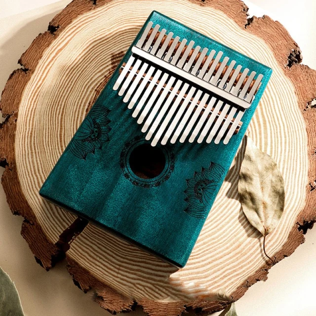 Hluru Huashu 17 Key Hollow Kalimba Lotus Mahogany Wood Thumb Piano