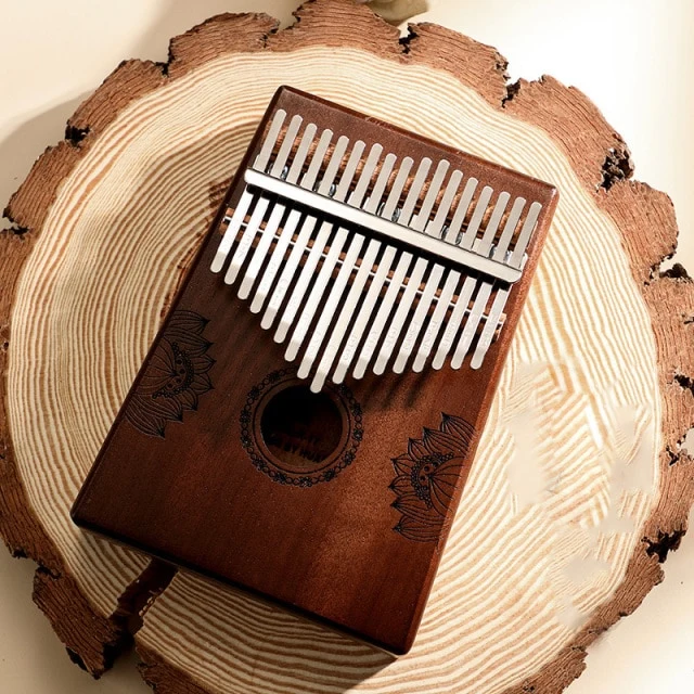 Hluru Huashu 17 Key Hollow Kalimba Lotus Mahogany Wood Thumb Piano