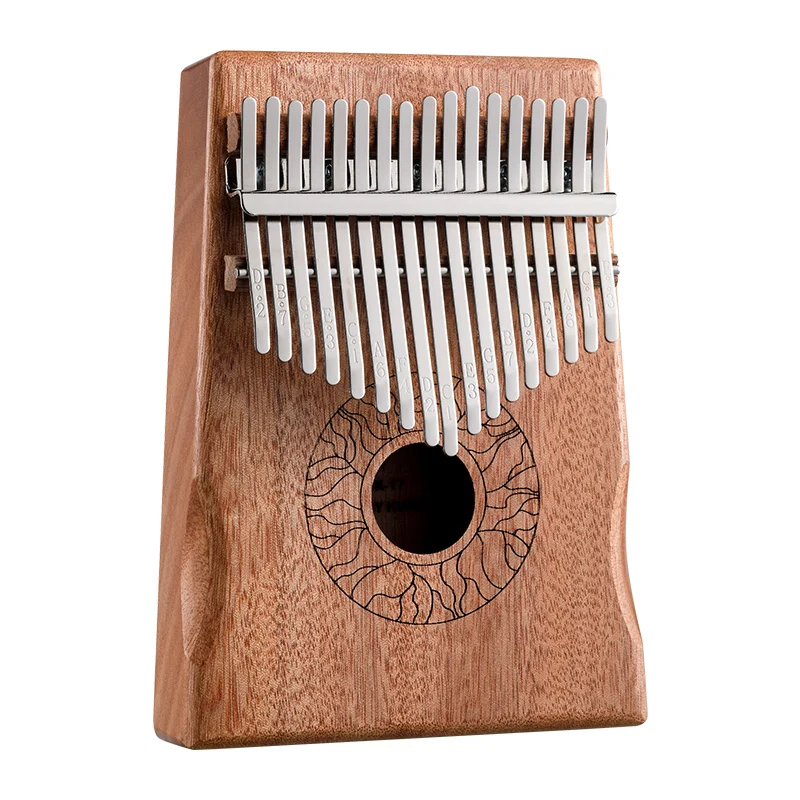 Hluru Huashu 17 Key Hollow Kalimba Lotus Mahogany Wood Thumb Piano