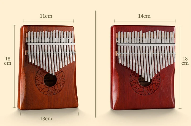 Hluru Huashu 17 Key Hollow Kalimba Lotus Mahogany Wood Thumb Piano