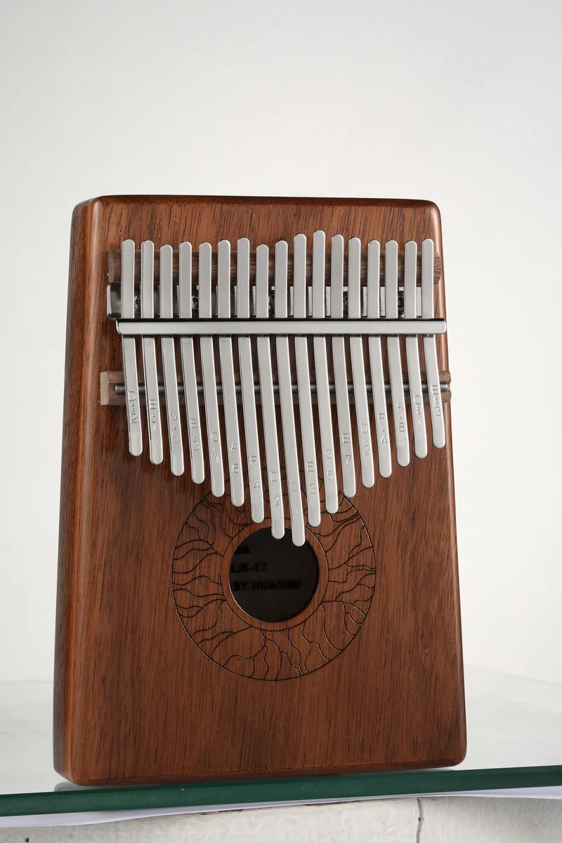 Hluru Huashu 17 Key Hollow Kalimba Lotus Mahogany Wood Thumb Piano
