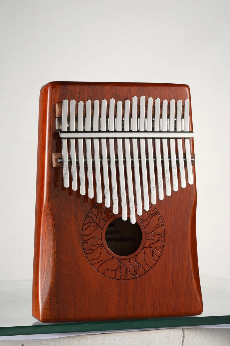 Hluru Huashu 17 Key Hollow Kalimba Lotus Mahogany Wood Thumb Piano
