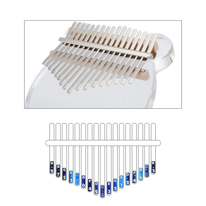 Kimi 17 Key Kalimba Colorful Acrylic Thumb Piano