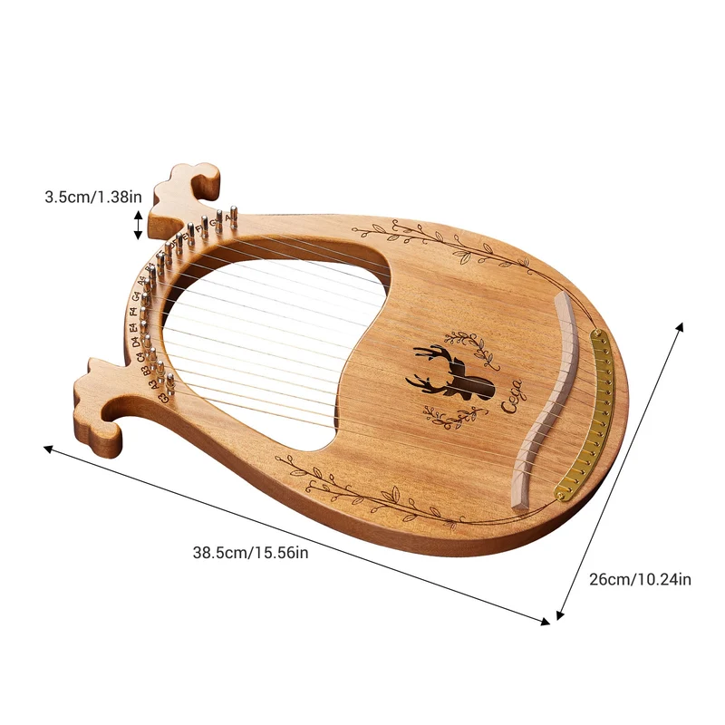 Cega 19-String 16-String Deer Lyre Harp Resonance Box Instrument