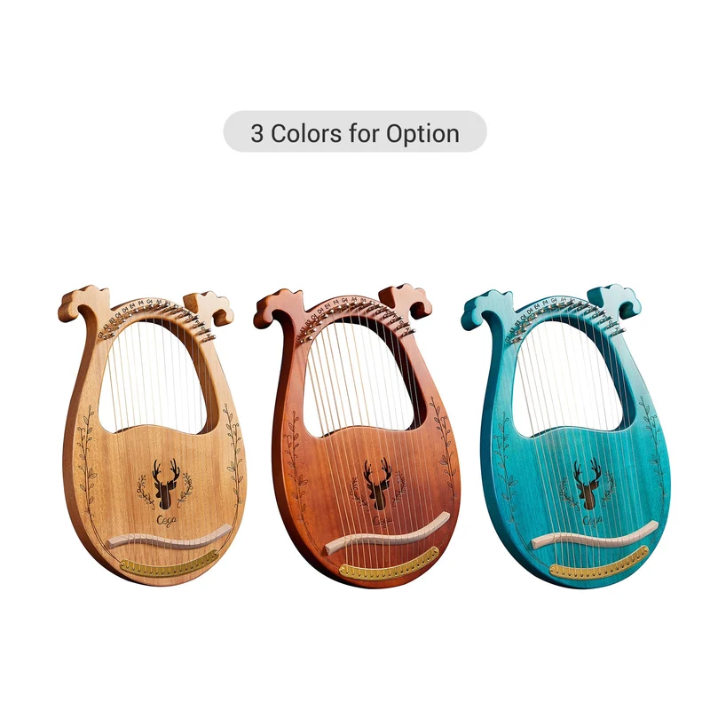 Cega 19-String 16-String Deer Lyre Harp Resonance Box Instrument