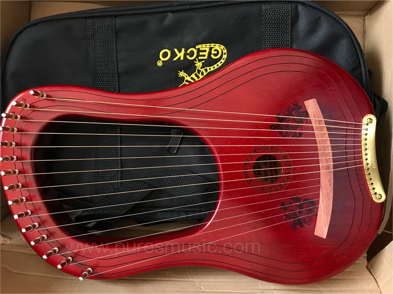 GECKO 10-15-String Lyre Harp Canada MAPLE/Mahogany Wooden