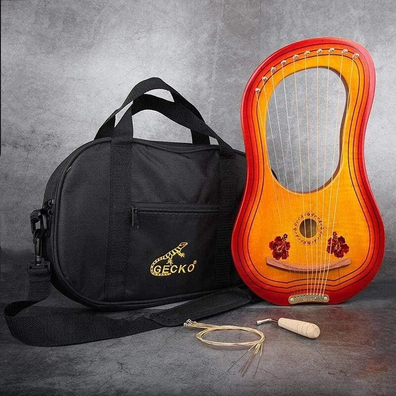 GECKO 10-15-String Lyre Harp Canada MAPLE/Mahogany Wooden