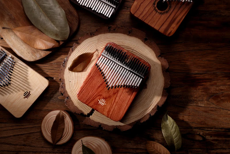 Hluru Zambian RoseWood Kalimba Flat Solid Board 21 and 17 Keys Finger Thumb Piano