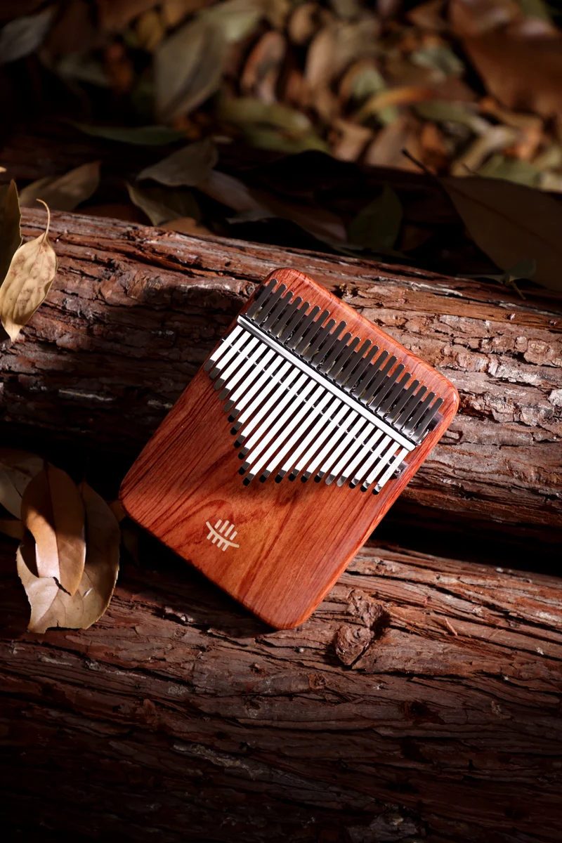 Hluru Zambian RoseWood Kalimba Flat Solid Board 21 and 17 Keys Finger Thumb Piano
