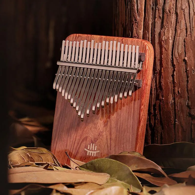 Hluru Zambian RoseWood Kalimba Flat Solid Board 21 and 17 Keys Finger Thumb Piano