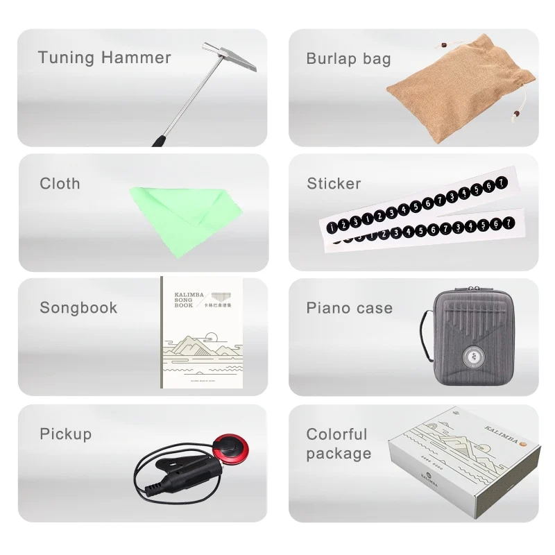 Hluru Zambian RoseWood Kalimba Flat Solid Board 21 and 17 Keys Finger Thumb Piano