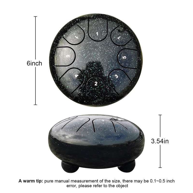 Starry Tank drum 6inches 8notes AS TEMAN steel tongue drum