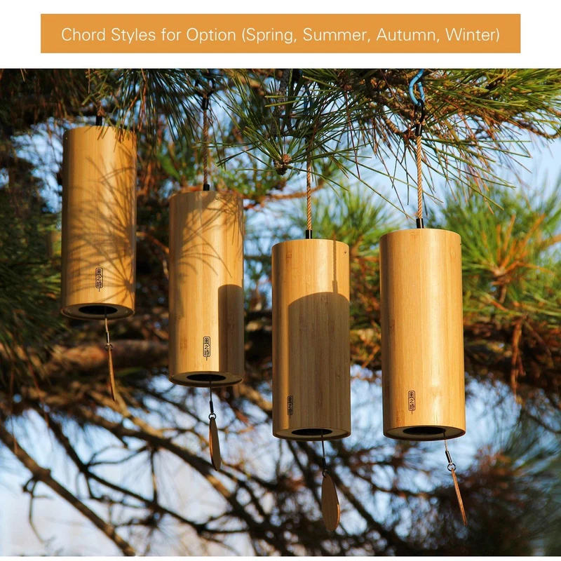 Bamboo Chord Wind Chimes for Relaxation Tuned Chimes (not available for Europe)