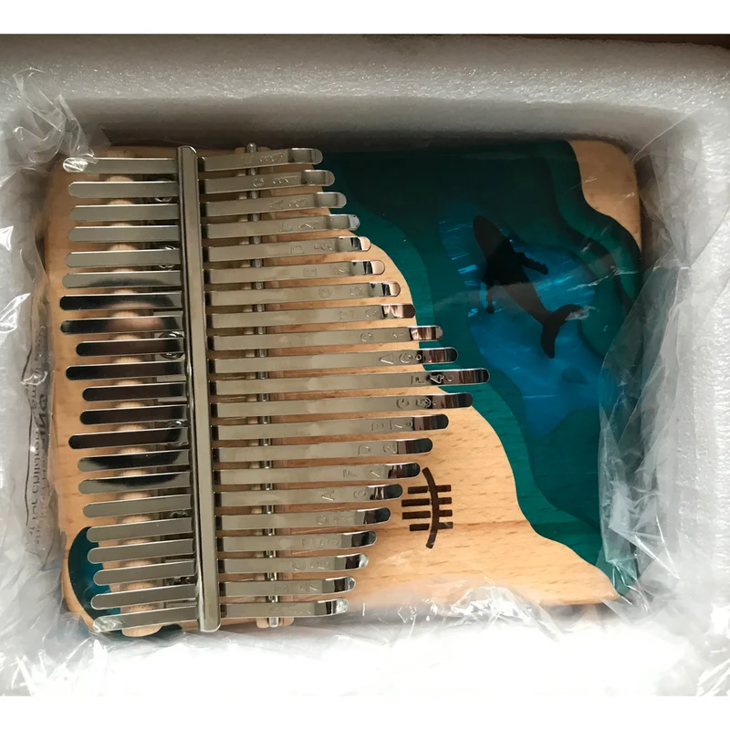 Latest 17/21 Keys Hluru Kalimba Blue Ocean Whale Dolphin