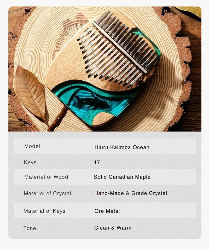 Latest 17/21 Keys Hluru Kalimba Blue Ocean Whale Dolphin