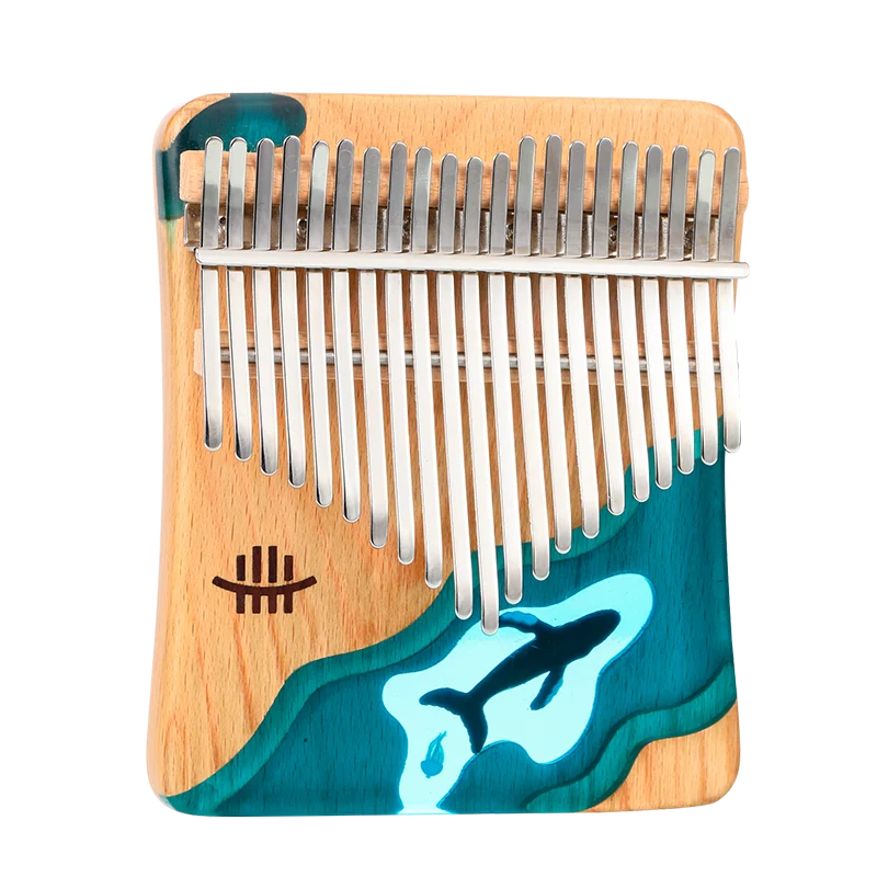 Latest 17/21 Keys Hluru Kalimba Blue Ocean Whale Dolphin