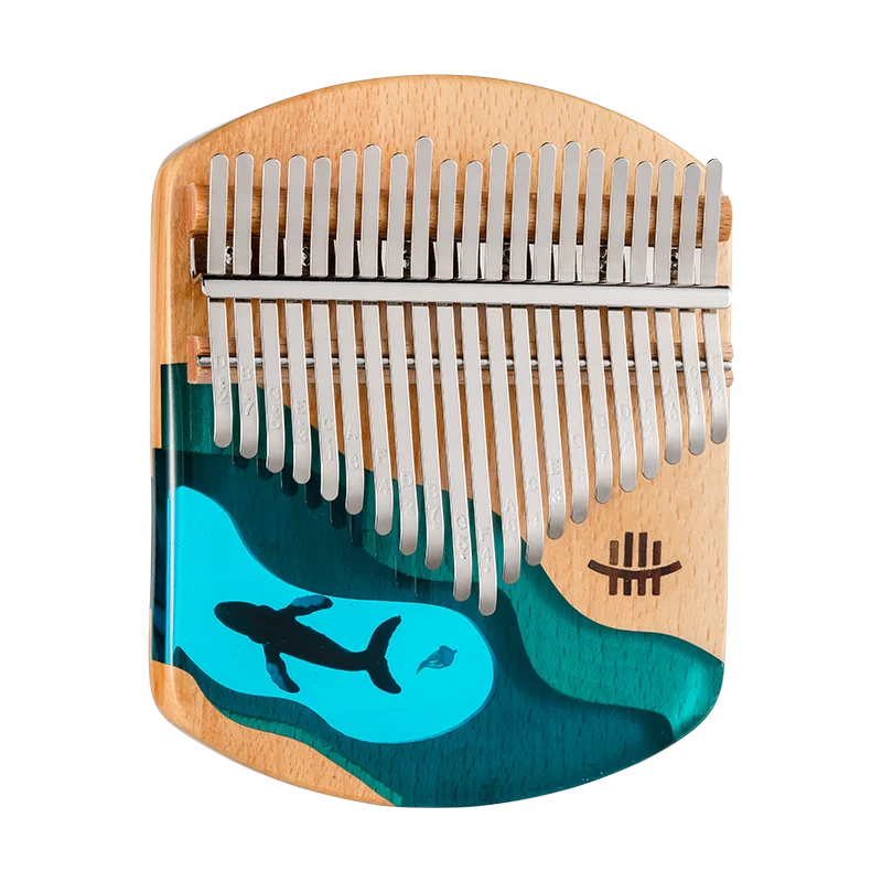 Latest 17/21 Keys Hluru Kalimba Blue Ocean Whale Dolphin