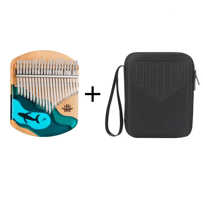 Latest 17/21 Keys Hluru Kalimba Blue Ocean Whale Dolphin