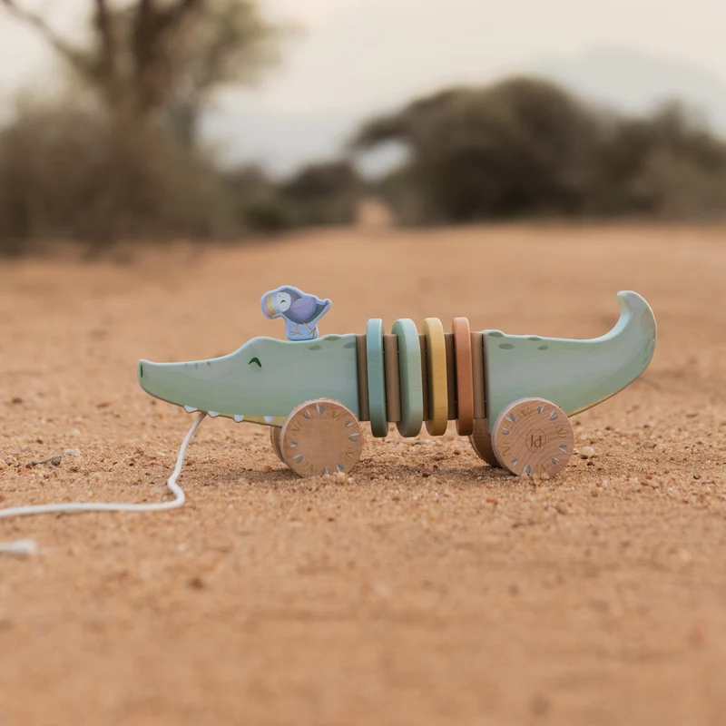 Jouet à tirer crocodile en bois Safari Friends – jouet de marche enfant