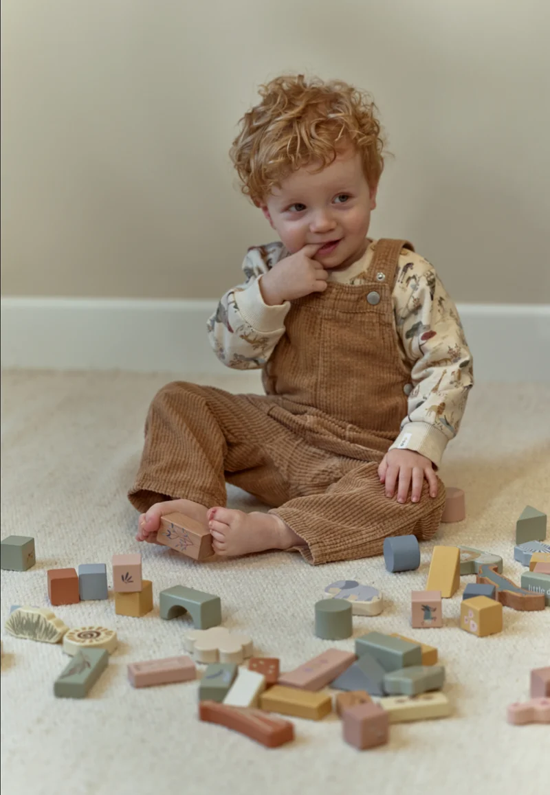 Blocs de construction en bois Safari Friends – 50 cubes en bois enfant