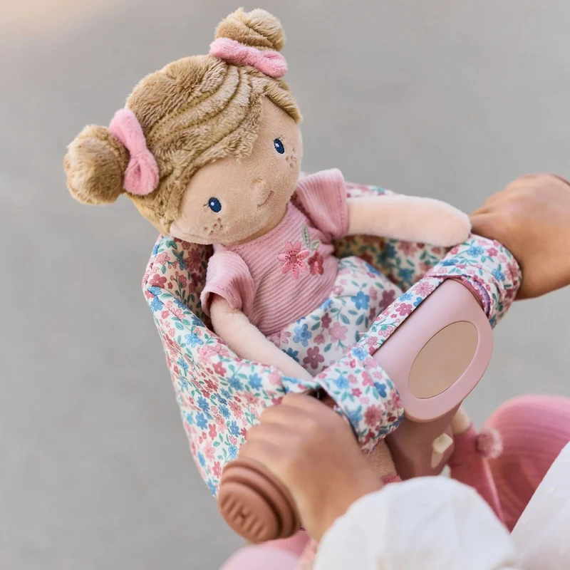 Siège de vélo pour poupée – Motif floral