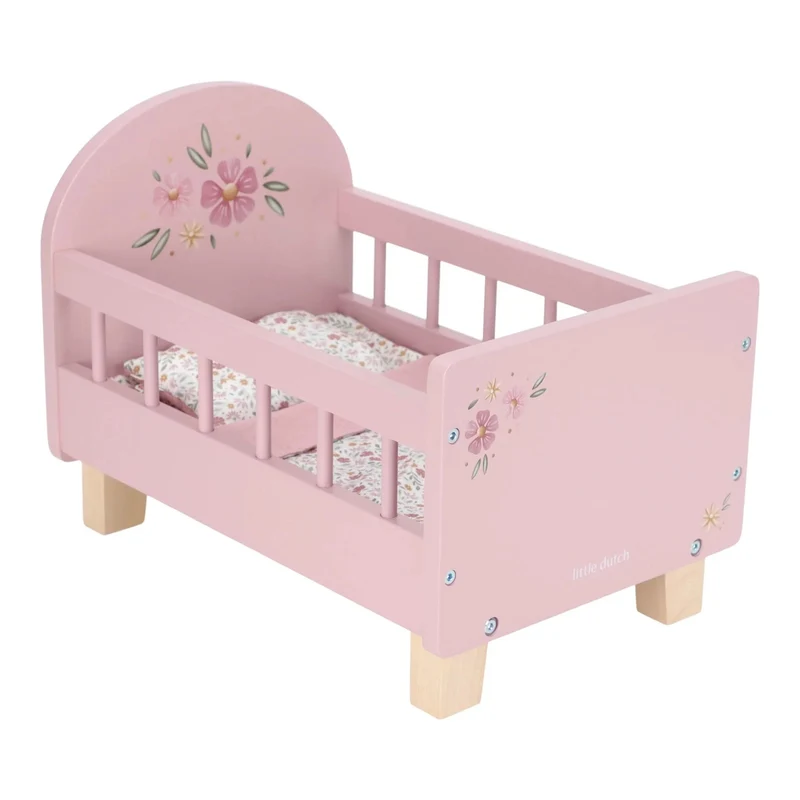 Lit de poupée en bois rose – Essentials