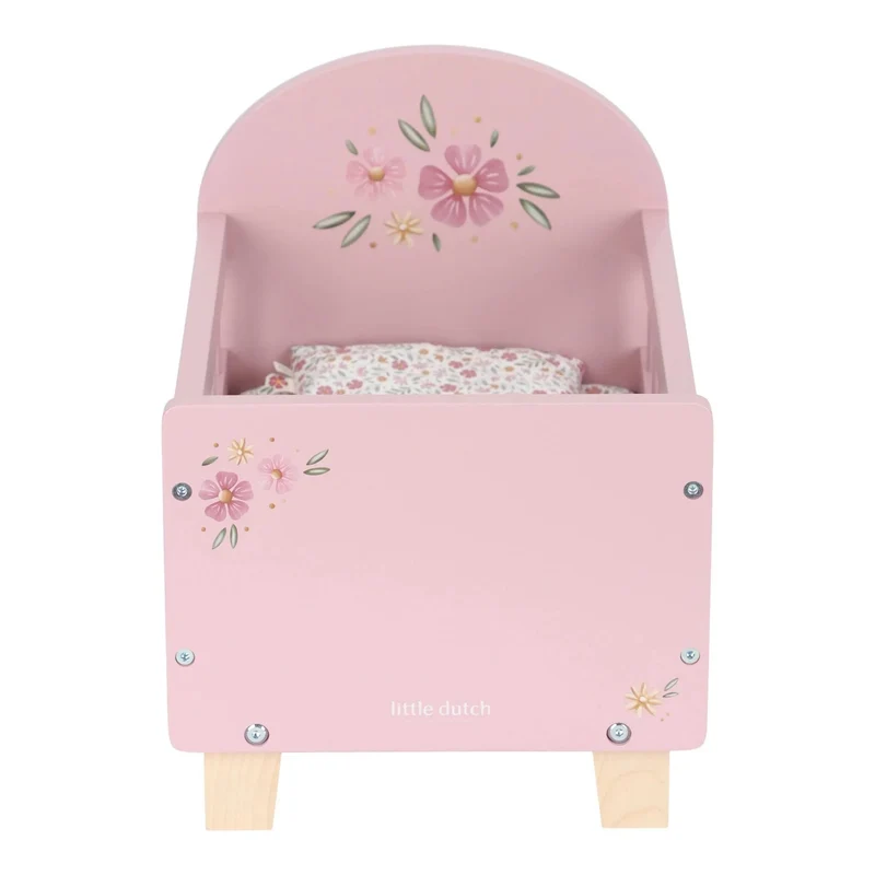 Lit de poupée en bois rose – Essentials