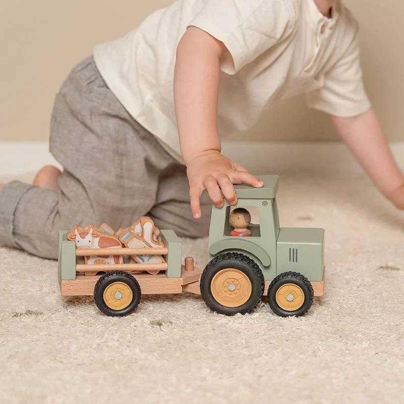 Tracteur avec remorque en bois FSC – Little Farm